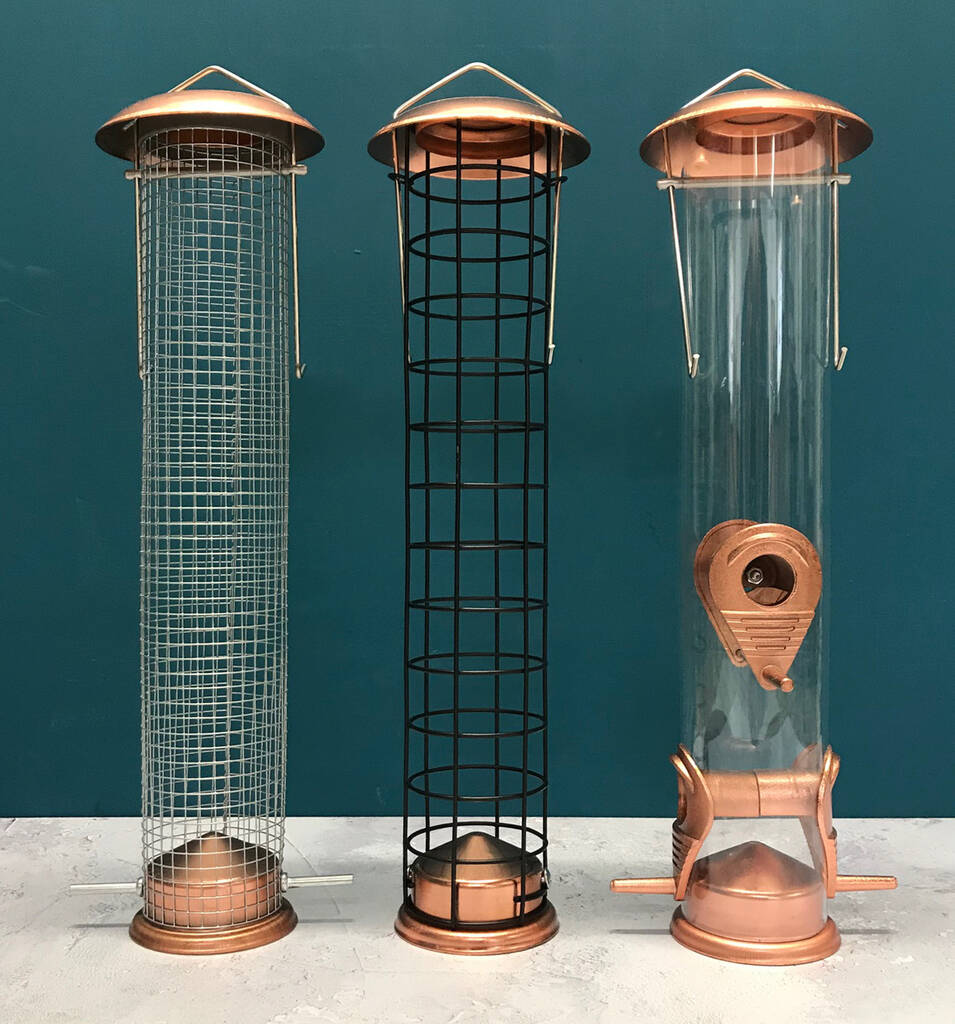 Set Of Copper Bird Feeders By Garden Selections