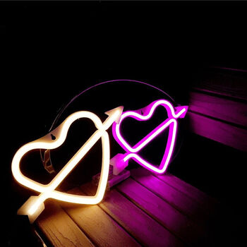 Cupid's Heart LED Neon Night Light, 7 of 8