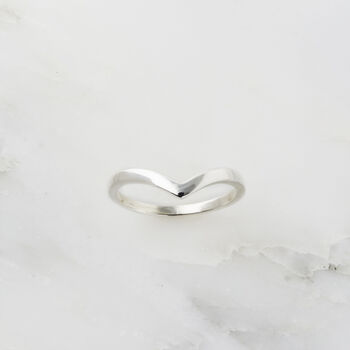 Rana Sterling Silver Chevron Stacking Ring, 3 of 5