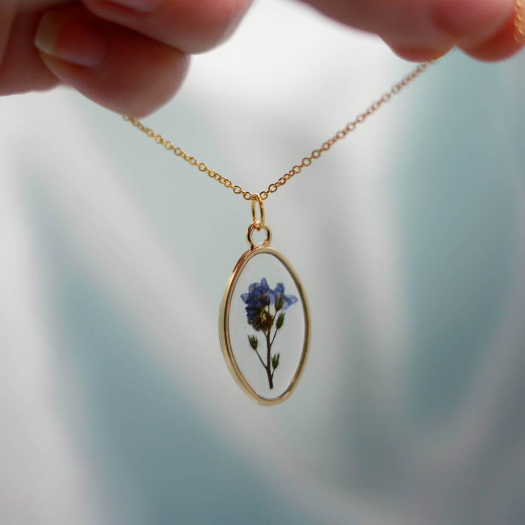 Forget Me Not 24ct Gold Plated Fine Brass Necklace By Nordic Flowers ...