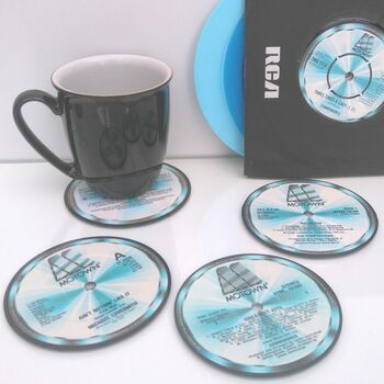 Set Of Four Vinyl Record Coasters Albums, 7 of 12