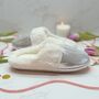 Fluffy Faux Fur Slippers For Her – Silver Or Gold Sparkly Cosy Slippers, thumbnail 7 of 12