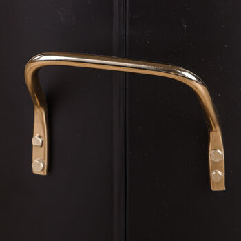 Black And Brass Effect Fireplace Set, 6 of 8