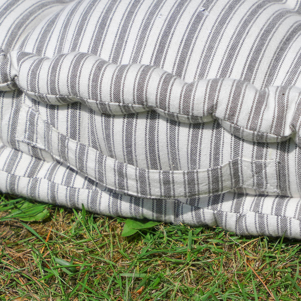 Extra Large Vintage Stripe Garden Lawn Mattress Cushion By Dibor