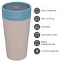 Leak Proof Reusable Cup 12oz Cream And Faraway Blue, thumbnail 2 of 11