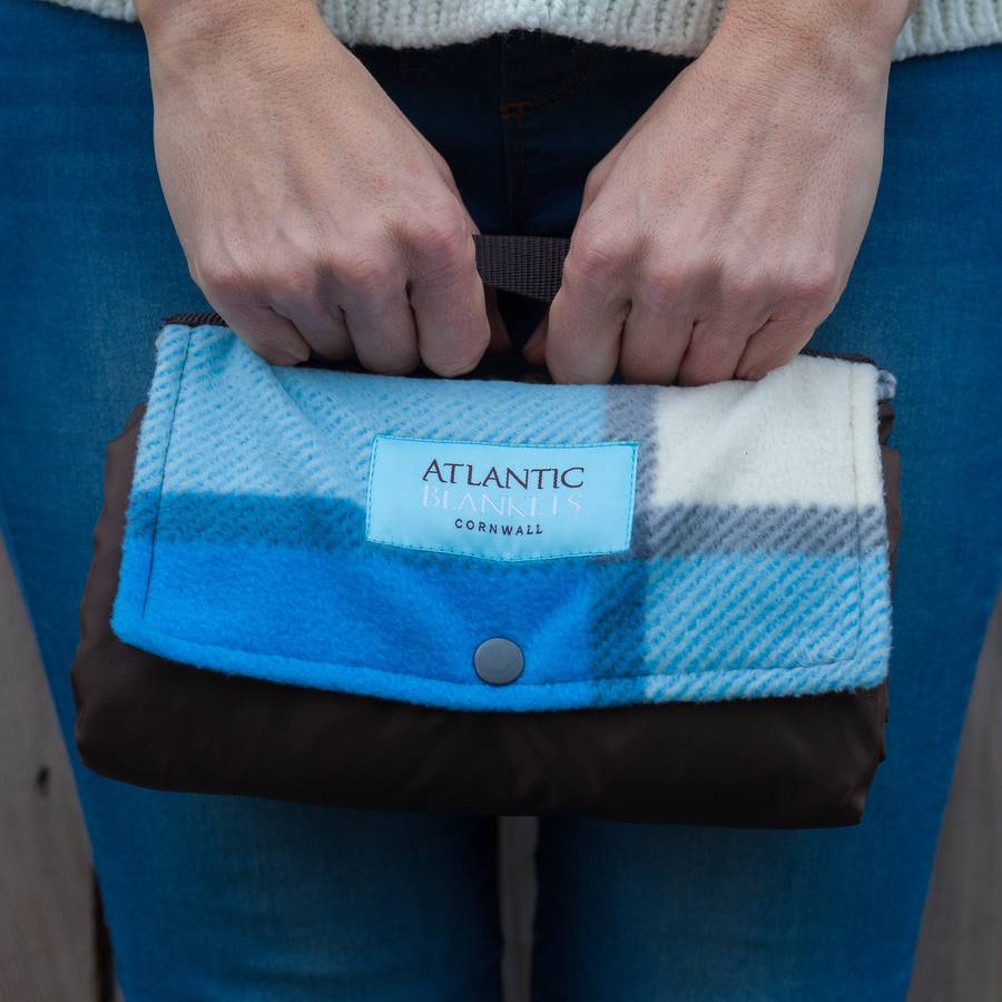 Blue Check Fleece Walkers Blanket By Atlantic Blankets