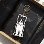 Collie Dog Wooden Keyring With Optional Christmas Card, thumbnail 6 of 9