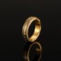 Gold Plated Vintage Greek Key Pattern Steel Band Ring, thumbnail 1 of 9