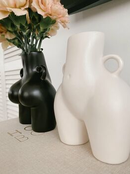 Female Body Vase In White Or Black Various Sizes, 3 of 9