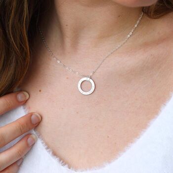 Personalised Sterling Silver Coordinate Circle Necklace, 2 of 4