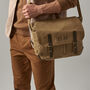 Personalised Embroidered Messenger Bag Waxed Canvas Bag, thumbnail 1 of 3