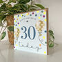 Balloon Brights 30th Birthday Card Blue, thumbnail 2 of 2