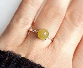 Natural Yellow Sapphire Ring In Sterling Silver, 4 of 4