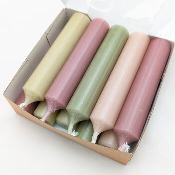 10 Short Dinner Candles | Pink And Green Mix, 5 of 7