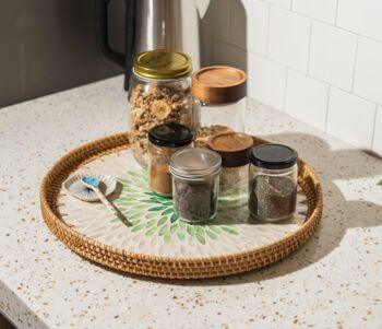 Boho Rattan Tray – Handmade Eco Friendly Home Decor, 2 of 2