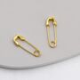 Safety Pin Hoop Earrings In Sterling Silver, thumbnail 6 of 12