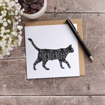 Black Stalking Cat Card, 4 of 6