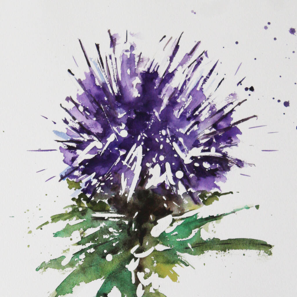 art purple thistle by luna harrison | notonthehighstreet.com