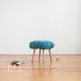 'Hermia' Handwoven Wool Footstool With Oak Legs, thumbnail 2 of 10