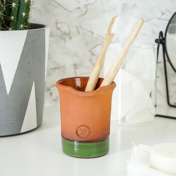 Terracotta Pottery Toothbrush Storage Pot, 3 of 7