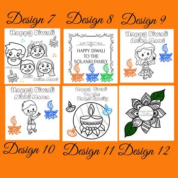 Personalised Diwali Card Colouring Card Set, 3 of 3