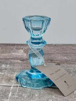 Blue Glass Candlestick, 11cm, 2 of 3