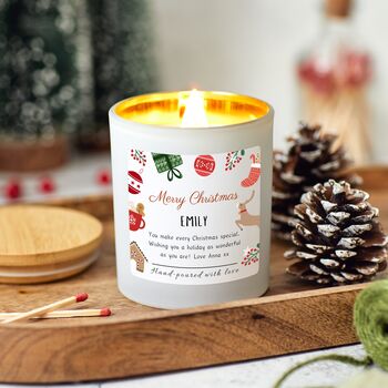 Christmas Scented Candle Personalised Merry Christmas Present, 2 of 10