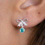 Sterling Silver Bow Birthstone Earrings, thumbnail 1 of 9