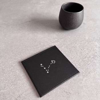 Zodiac Leather Coaster – Star Sign Gift For Him Or Her, 6 of 12