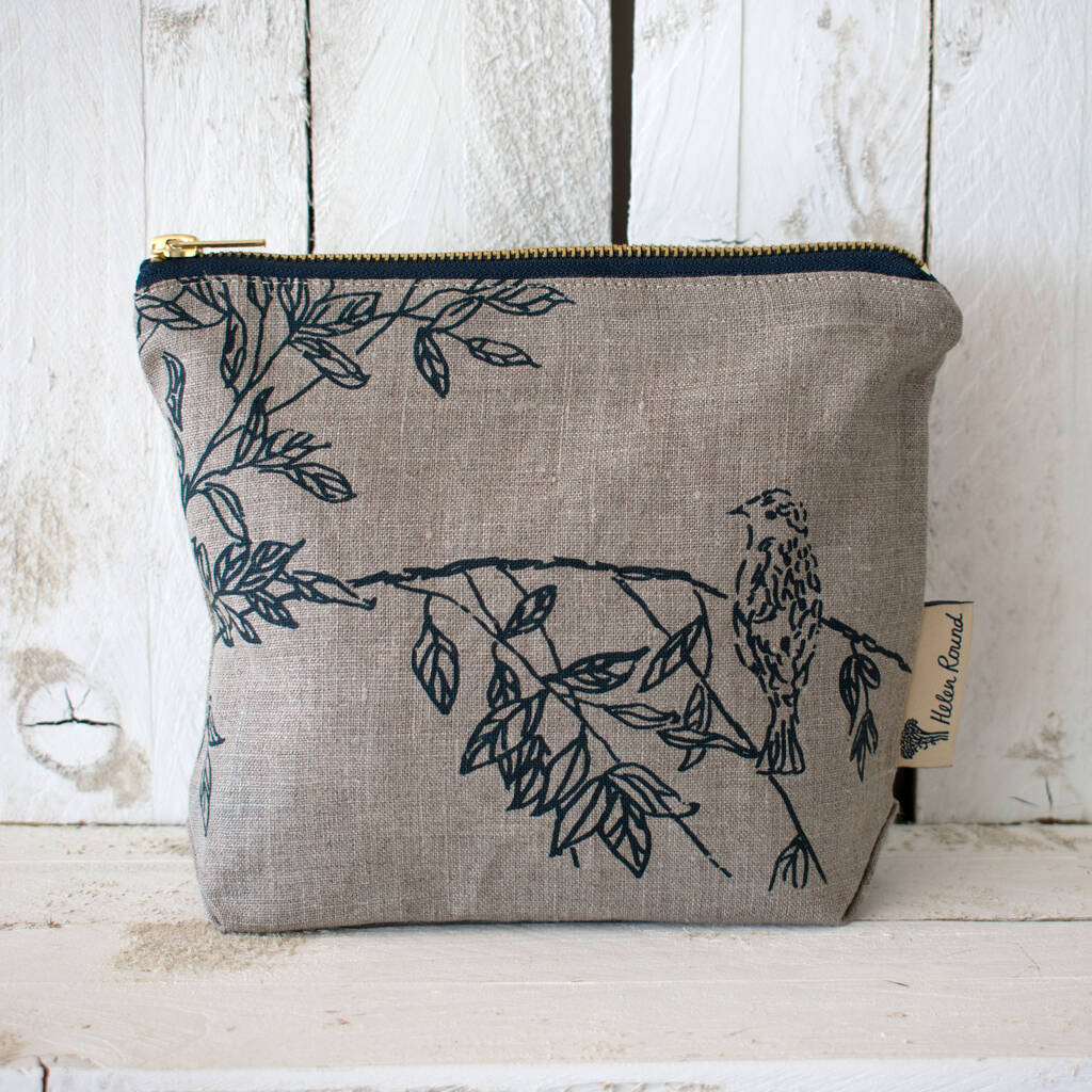 Bird Linen Toiletry Bag By HELEN ROUND | notonthehighstreet.com