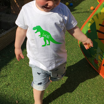 Personalised Kids Children's Dinosaur T Shirt, 6 of 9