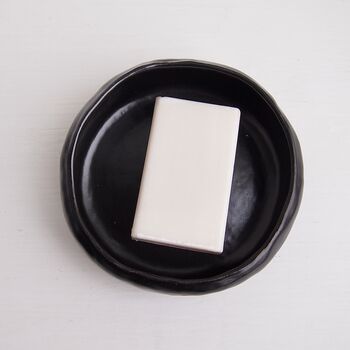 Handmade Black Gloss Ceramic Soap Dish, 3 of 10