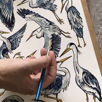 Heron Watercolour Art Blank Greeting Card, 7 of 7