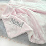Personalised Pink Sherpa Baby Blanket With Swirls, thumbnail 5 of 8