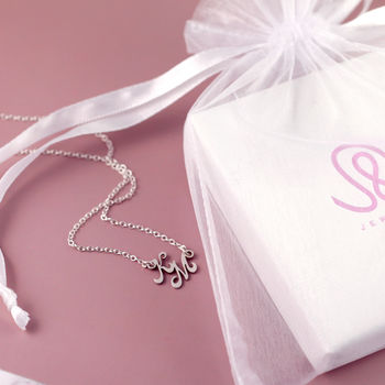 Couples Sterling Silver Initial Necklace, 4 of 11