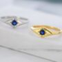 Sapphire Blue Starburst Rhombus Kite Signet Ring, thumbnail 1 of 11