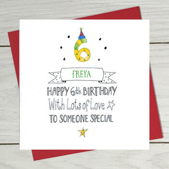 6th Birthday Personalised Greeting Card, 2 of 3