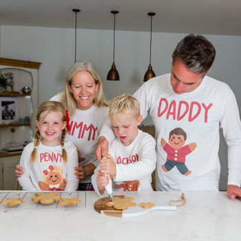 Personalised Family Create Your Own Gingerbread Matching Christmas Pyjamas, 4 of 12