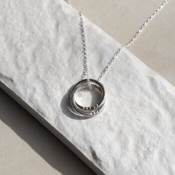Personalised Double Interlocking Ring Family Necklace, 3 of 12