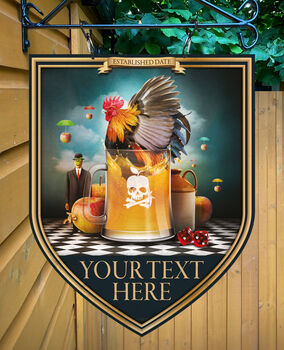 Cock In Cider Personalised Home Pub Sign Man Cave Sign, 4 of 8