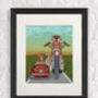 Golden Retriever Chopper Art Print, Framed Or Unframed, thumbnail 3 of 6