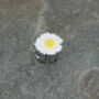 White Daisy April Birth Flower Bracelet Charm Bead, thumbnail 2 of 5