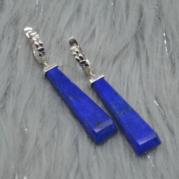 Lapis Lazuli Sterling Silver Drop Earrings, 8 of 9