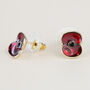 Shiny Red Poppy Stud Earrings, thumbnail 3 of 3