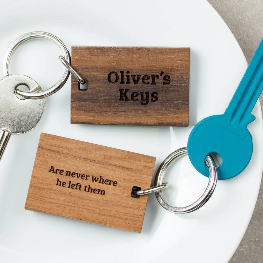 Personalised Wooden Gift Your Keys Keyring By Create Gift Love