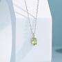 Tiny Genuine Peridot Oval Pendant Necklace, thumbnail 1 of 12