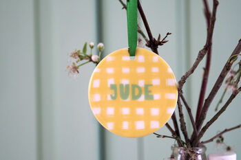 Personalised Gingham Easter Decoration, 2 of 4