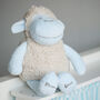 Blue Curly Sheep Plush Toy For Baby And Toddler, thumbnail 1 of 10