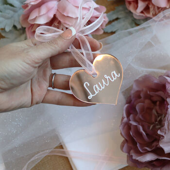 Rose Gold Acrylic Heart Place Setting, 8 of 8