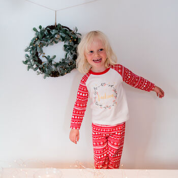 Personalised Nordic Matching Family Christmas Pyjamas, 10 of 12